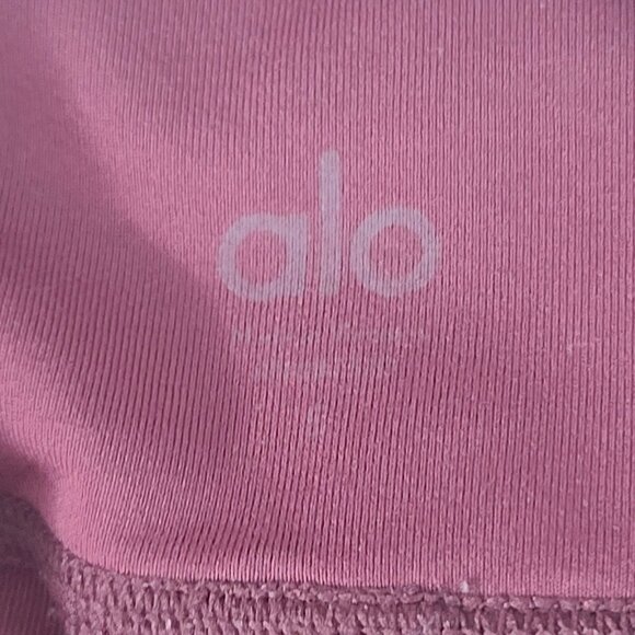 ALO Yoga Mesh Detail Cropped Leggings High Waist Maroon Red Size Small - Picture 6 of 8